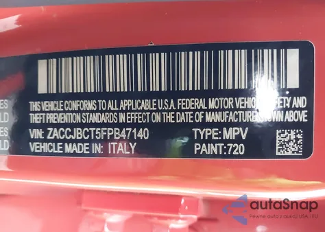 2015 Jeep Renegade Trailhawk z USA, uszkodzony, nr VIN ZACCJBCT5FPB47140